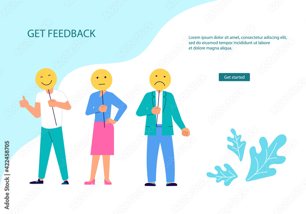 Landing Web page template of Emotion feedback Landing Web page template of Emotion feedback