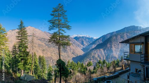 A mountain valley, Pekhri, Tirthan Valley, Himachal Pradesh, India