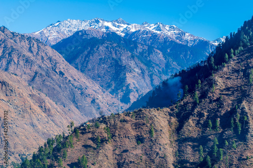 A mountain valley, Pekhri, Tirthan Valley, Himachal Pradesh, India