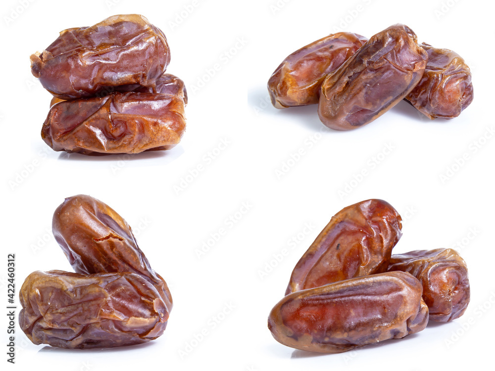 collection mix set date plam isolated on white background collection mix set date plam isolated on white background