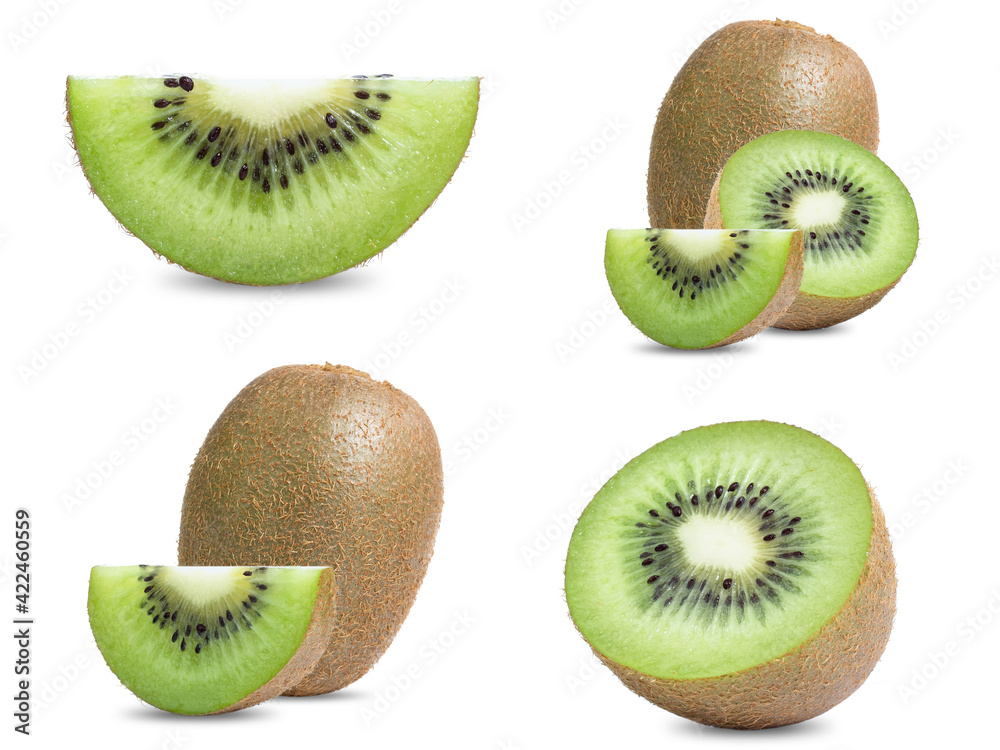 Fototapeta premium collection mix set kiwi isolated on white background
