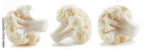 Cauliflower collection. Cauliflower set on white background