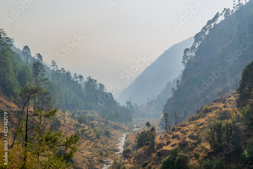 A mountain valley, Pekhri, Tirthan Valley, Himachal Pradesh, India