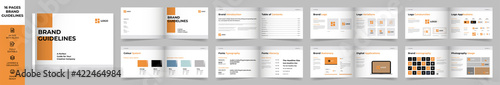 Landscape Brand Manual Template, Simple style and modern layout Brand Style , Brand Book, Brand Identity, Brand Guideline, Guide Book