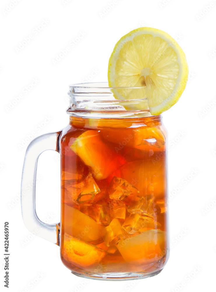 clipping path ice tea isolated on white background