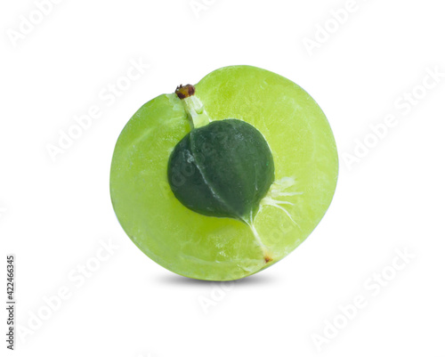 Indian gooseberry ,Phyllanthus emblica , amla green fruits isolated on white background photo