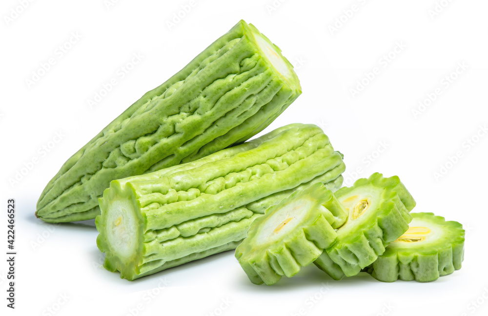 Bitter melon gourd vegetable isolated on white background Bitter melon gourd vegetable isolated on white background