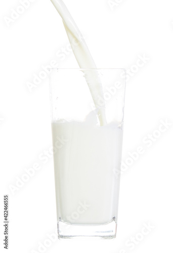 clipping path fresh milk isolated on white background