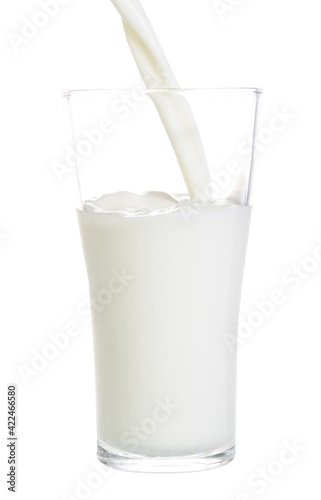 clipping path fresh milk isolated on white background