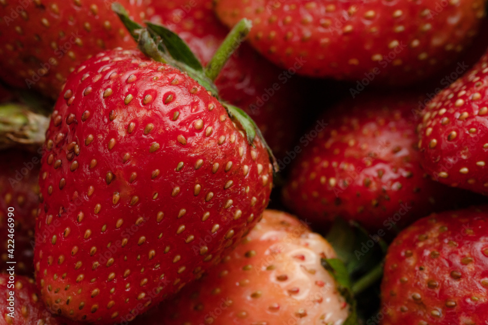 fresh strawberry in farm market, shallow focus. fresh strawberry in farm market, shallow focus.