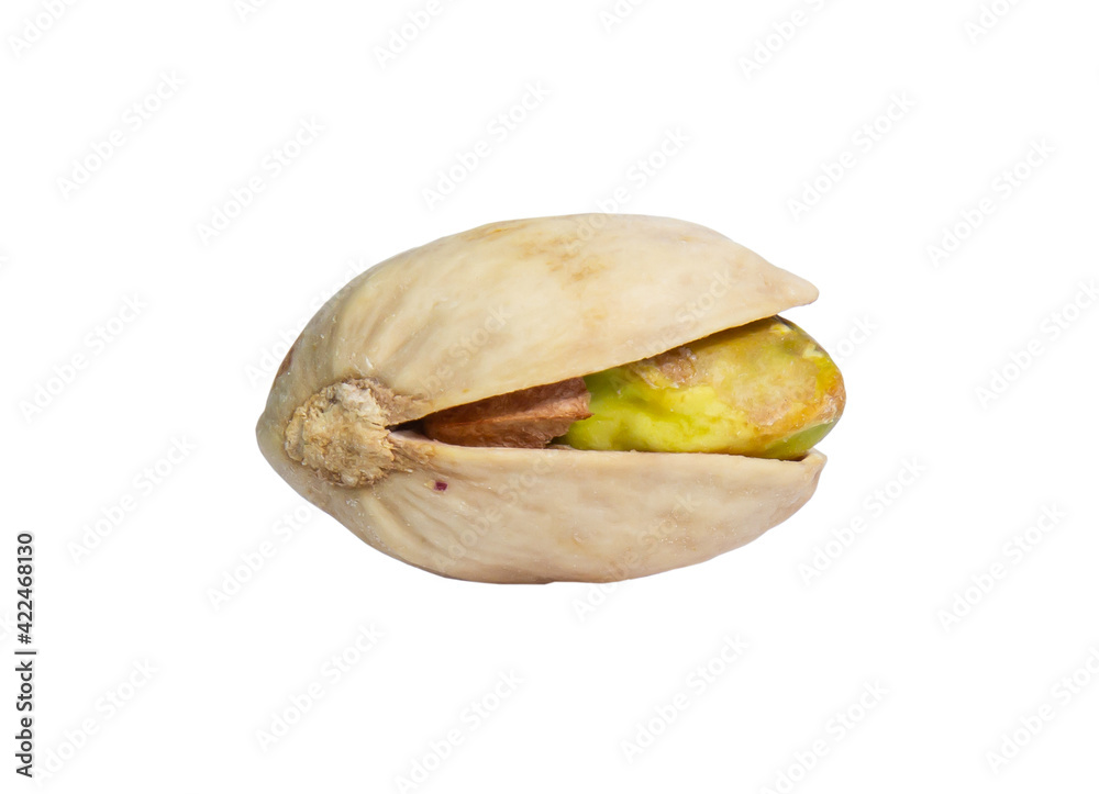Pistachio nuts. Isolated on a white background