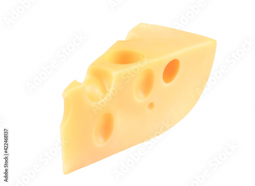 Cheese block isolated on white background
