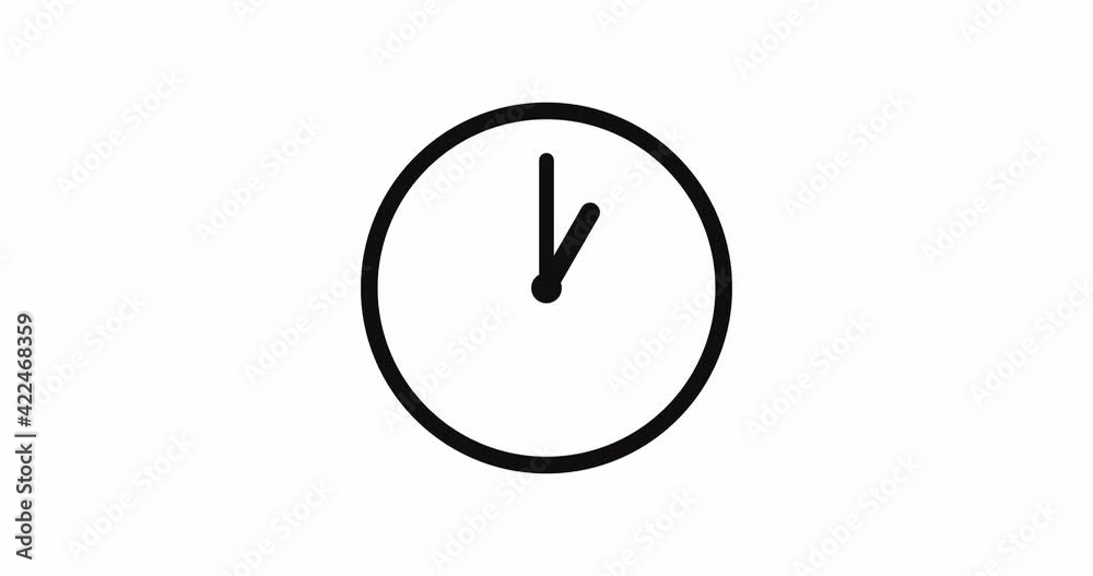 Wall clock animation. Accelerated time. 4k video with alpha channel	
