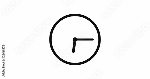 Wall clock animation. Accelerated time. 4k video with alpha channel	
