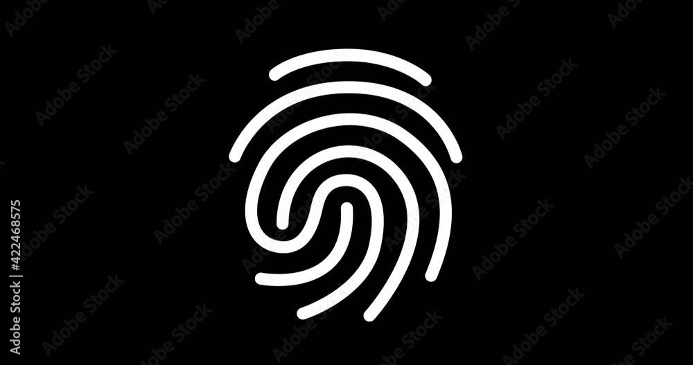Fingerprint animation isolated on white background. Identity, authorization or privacy concept. 4K animation with alpha channel Fingerprint animation isolated on white background. Identity, authorization or privacy concept. 4K animation with alpha channel