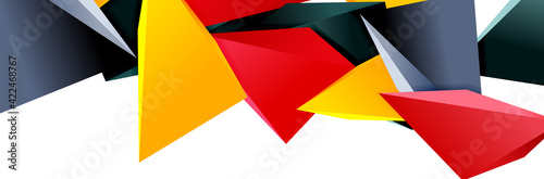 Free Download Triangle mosaic abstract background, 3d triangular low poly shapes. Geometric vector illustration for covers, banners, flyers and posters and other - GFXLoad