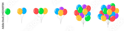 Set of colored balls isolated on a white background. Holiday concept. Vector illustration.