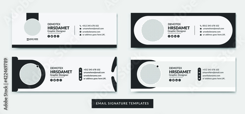 Minimalist email signature template design or email footer and personal social media cover