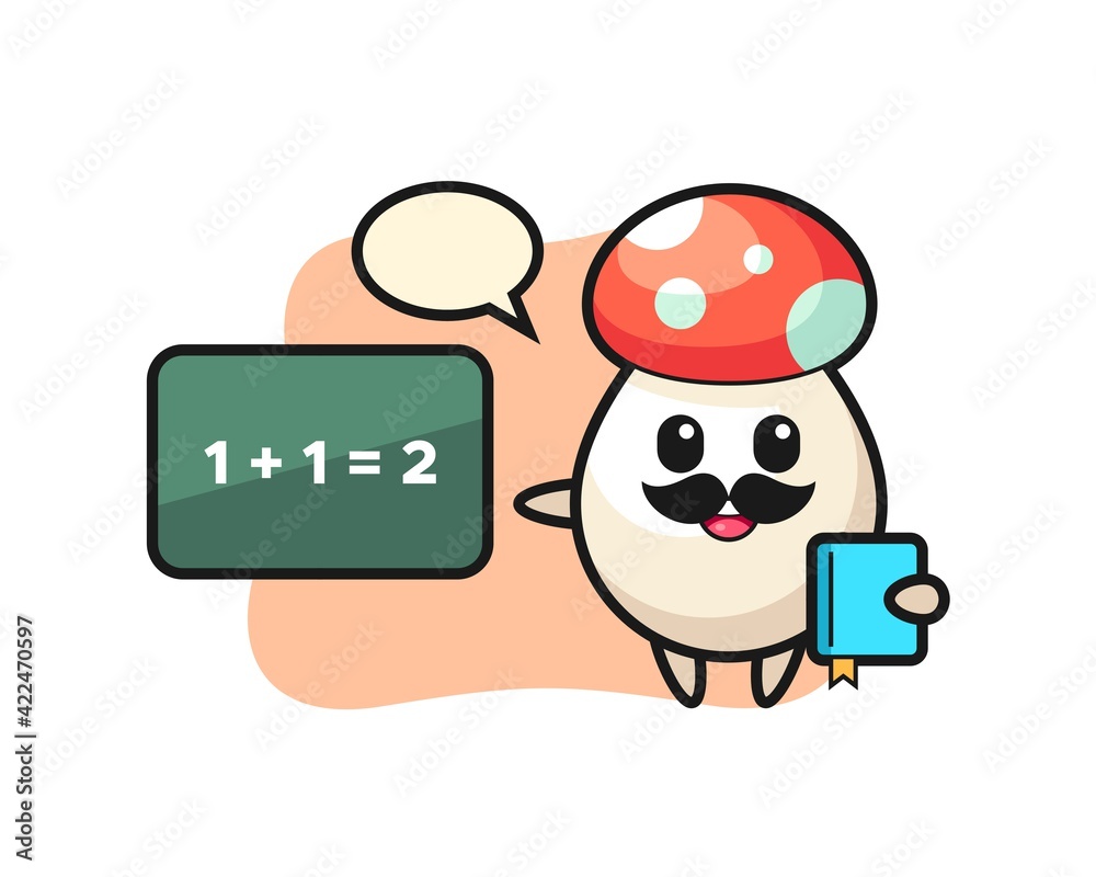 Illustration of mushroom character as a teacher Illustration of mushroom character as a teacher