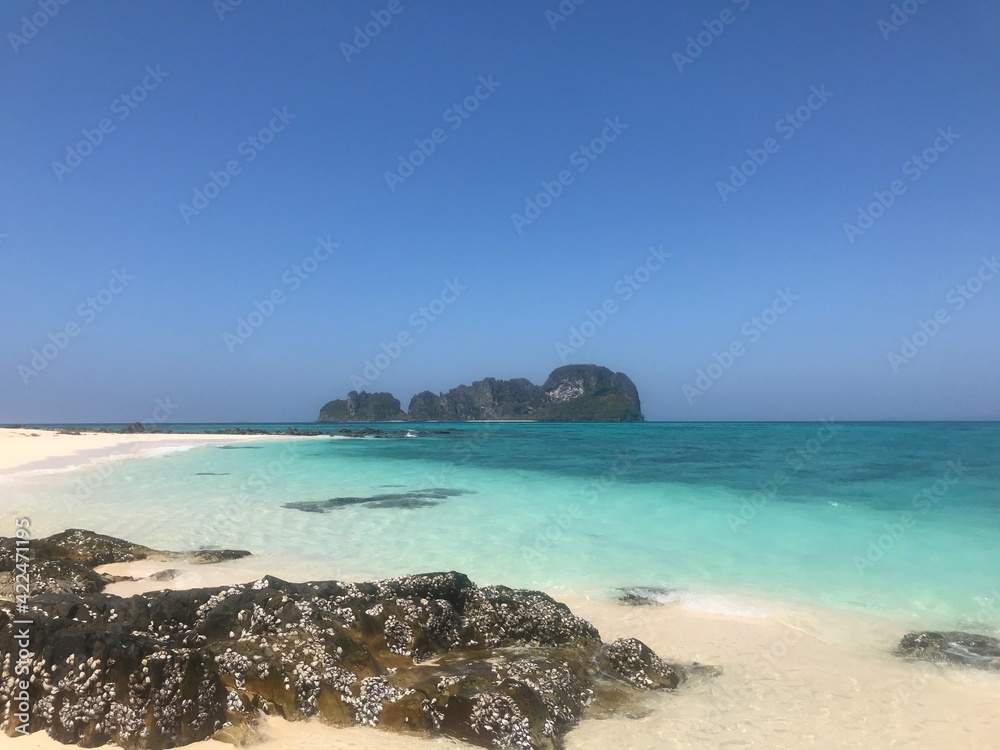 Beach with sky and sea