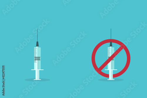 Vaccination or Anti-vaccination concept vector illustration
