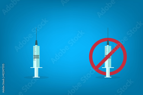 Vaccination or Anti-vaccination concept vector illustration