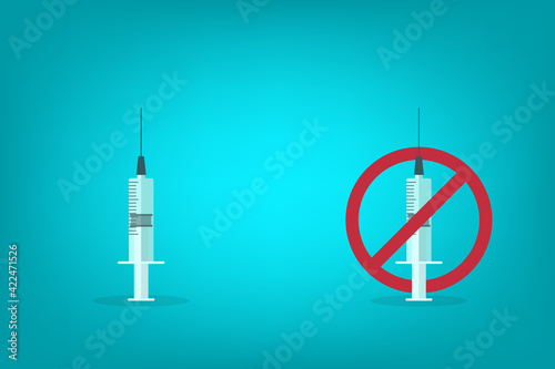 Vaccination or Anti-vaccination concept vector illustration