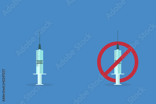 Vaccination or Anti-vaccination concept vector illustration