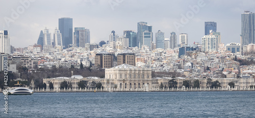 Bosphorus Strait and European side of Istanbul, Turkey