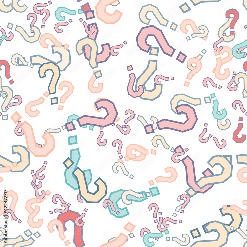 Quiz seamless pattern. Question marks, doubt, faq Quiz seamless pattern. Question marks, doubt, faq
