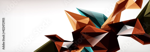 Vector 3d triangles and pyramids abstract background for business or technology presentations, internet posters or web brochure covers