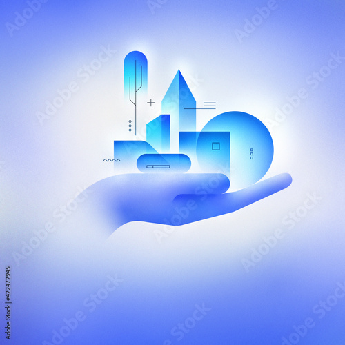 Smart City Infrastructure Services Modern Textured Illustration Concept