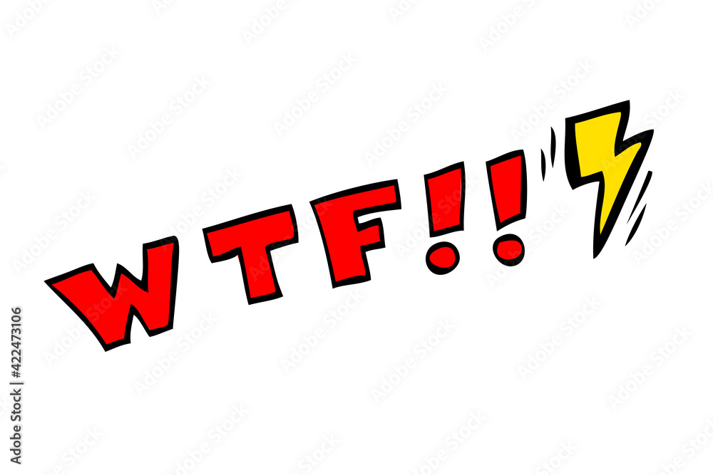 Simple Vector Hand Draw Sketch Shout out, WTF, What The Fuck Isolated on White Simple Vector Hand Draw Sketch Shout out, WTF, What The Fuck Isolated on White