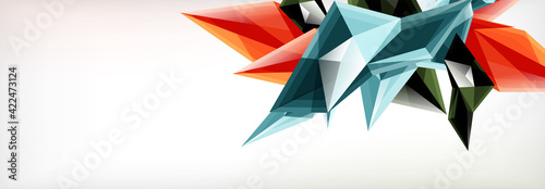 Vector 3d triangles and pyramids abstract background for business or technology presentations, internet posters or web brochure covers