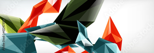 Vector 3d triangles and pyramids abstract background for business or technology presentations, internet posters or web brochure covers