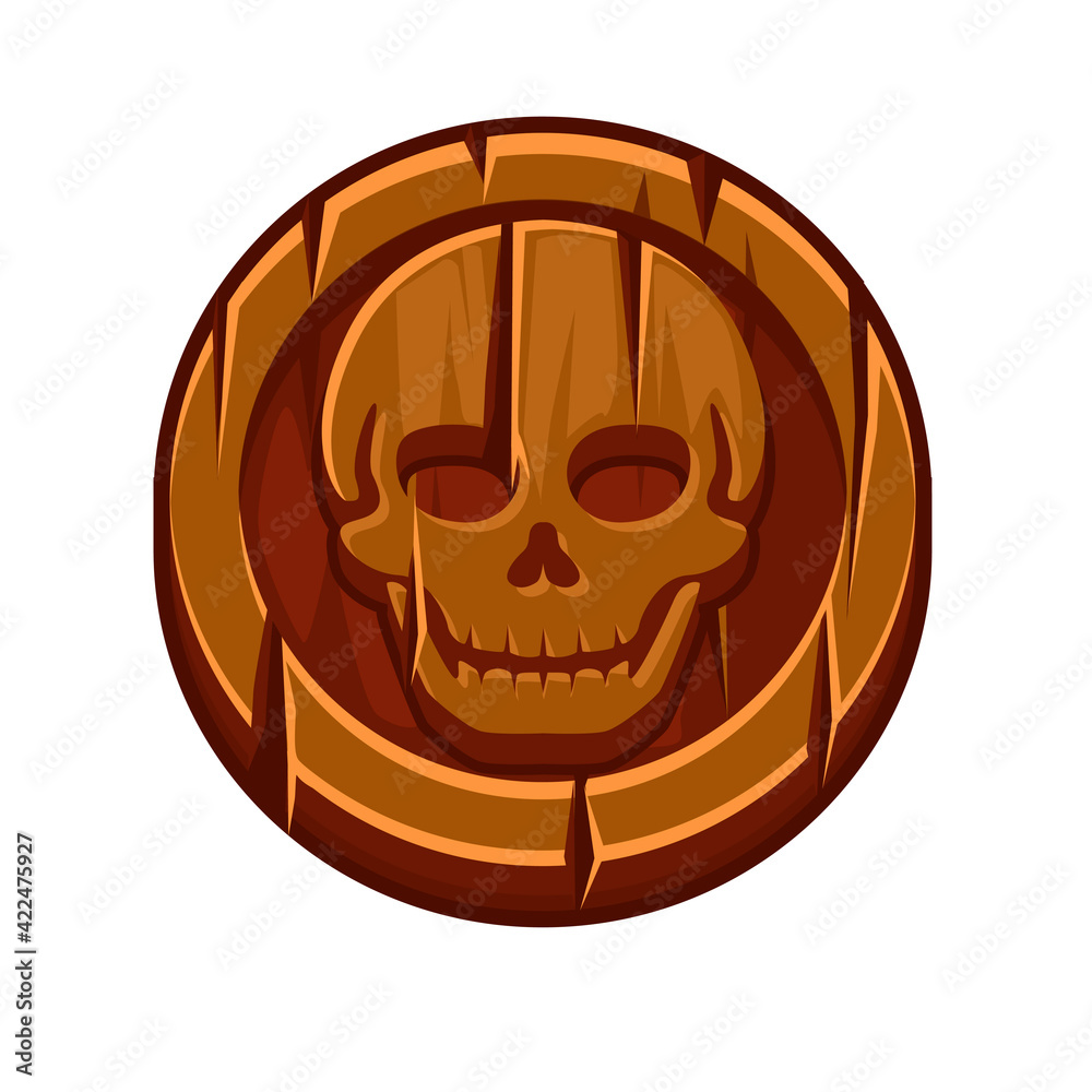 Pirate black mark or wooden coin for Game. Pirate black mark or wooden coin for Game.