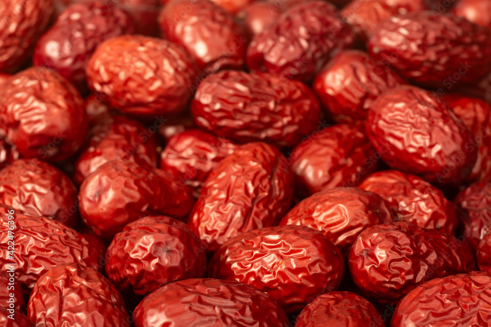 food background, dried red jujubes, wall paper