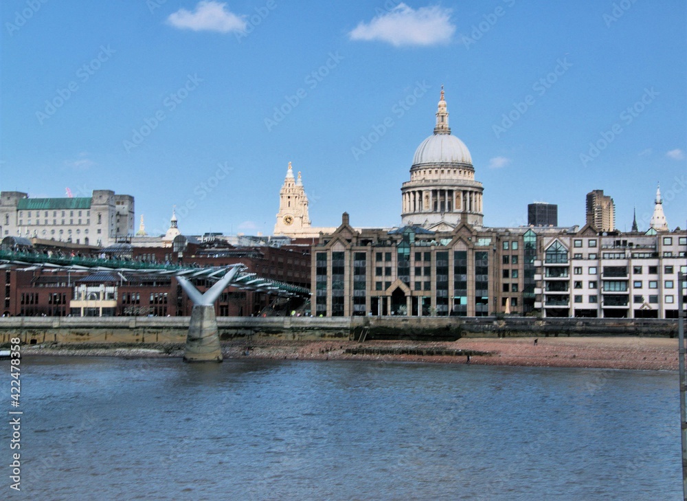 St Pauls Cathedral across the river Thames