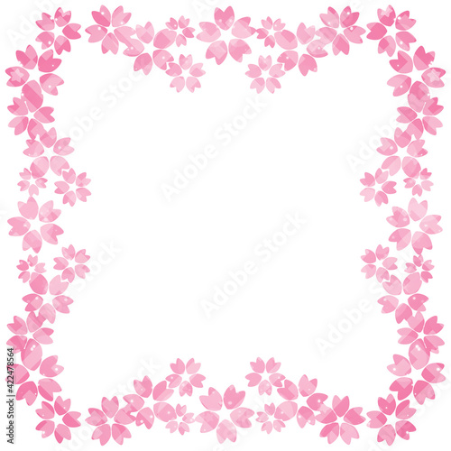桜のフレーム 正方形 ピンク