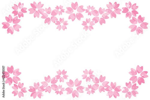桜のフレーム 長方形 ピンク