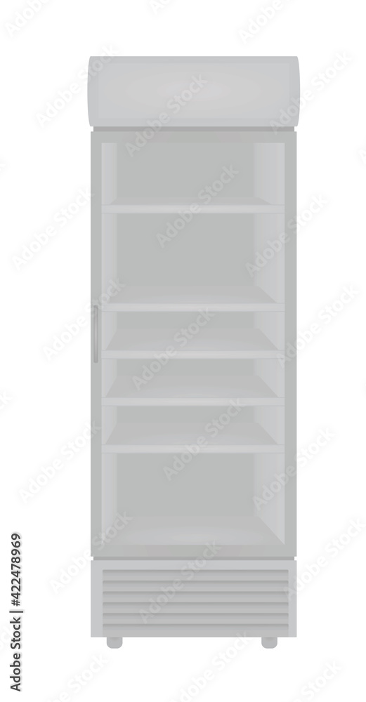 Grey vertical fridge. vector illustration Grey vertical fridge. vector illustration