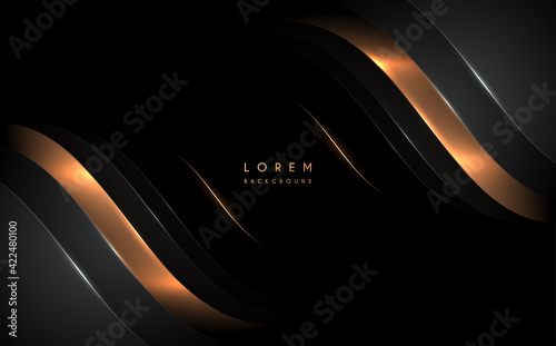 Abstract black and gold lines background
