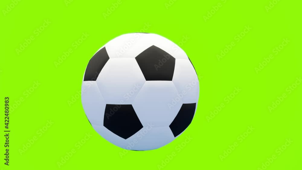 A Soccer ball spinning on green screen., Sport news background., 4k animation A Soccer ball spinning on green screen., Sport news background., 4k animation