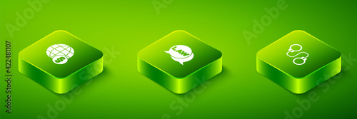 Set Isometric Law, Handcuffs and International law icon. Vector
