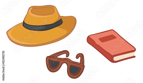 Personal belongings of traveler, vacations prepare
