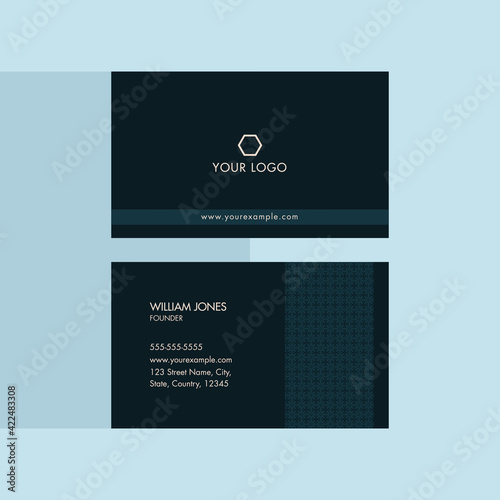 Wallpaper Mural Teal Green Business Or Visiting Card In Front And Back View. Torontodigital.ca