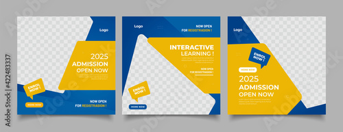 School education admission social media post and web banner template