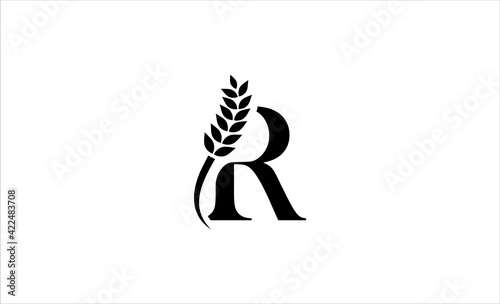 wheat logo letter R vector illustration