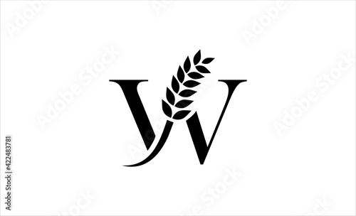 wheat logo letter W vector illustration