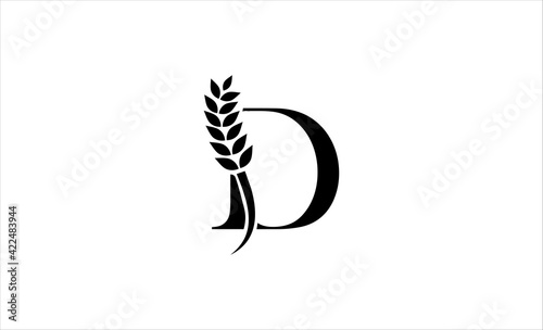 wheat logo letter d vector illustration